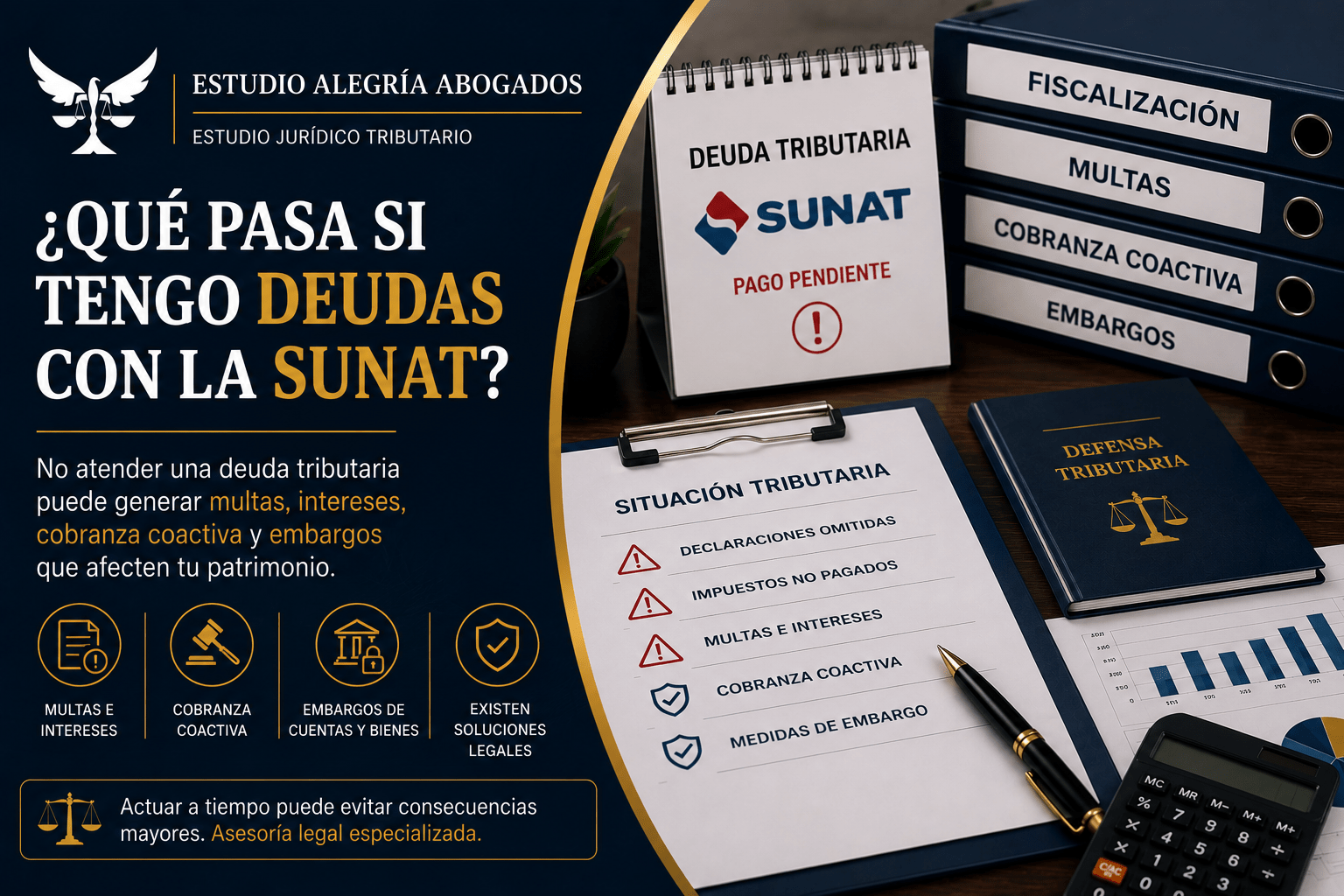 ¿Qué pasa si tengo deudas con la SUNAT? Riesgos, Embargos y Soluciones Legales